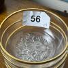 Four Clear Glass Dessert Bowls With Gold Rim and Floral Base Detail - 8