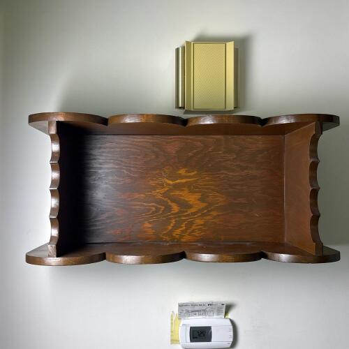 Wall-Mounted Wood Shelf with Scalloped Edge