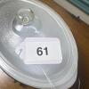 Glasbake White Oven Dish with Glass Lid and Metal Stand - 7