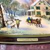 Four Currier and Ives American Homestead Seasons Decorative Trays - 4