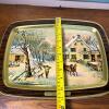Four Currier and Ives American Homestead Seasons Decorative Trays - 8