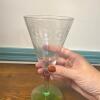 Eight Piece Etched Stemware Set with Uranium Glass Bases - 5