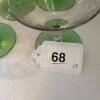 Eight Piece Etched Stemware Set with Uranium Glass Bases - 8