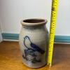 Beaumont Pottery Stoneware Crock With Blue Bird Design - 9