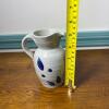 Williamsburg Pottery Stoneware Pitcher With Blue Leaf Motif - 6