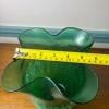 Green Crackle Glass Vase with Ruffled Rim - 5