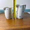 Pair of Stoneware Pitchers With Blue Snowflake Motif - 6
