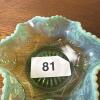 Opalescent Green Pressed Glass Bowl With Ruffled Edge - 7