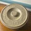 Stoneware Crock With Lid and Blue Floral Design - 2