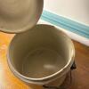 Stoneware Crock With Lid and Blue Floral Design - 3
