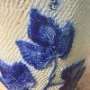 Stoneware Crock With Lid and Blue Floral Design - 6