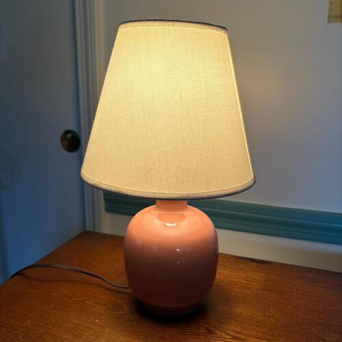 Ceramic Table Lamp With Cream Shade
