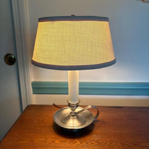 Electric Candle-Style Table Lamp with Fabric Shade