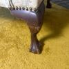 Barbo's Own Wing Chair in Blue Damask Queen Anne Style - 3