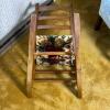 Ladder-Back Child's Rocking Chair With Floral Seat - 3