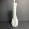 White Milk Glass Bud Vase with Ribbed Pattern - 3