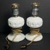 Pair of Milk Glass Table Lamps with Leviton Sockets