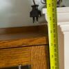 Glass Door Display Cabinet in Mission-Style Oak with Brass Accents - 8