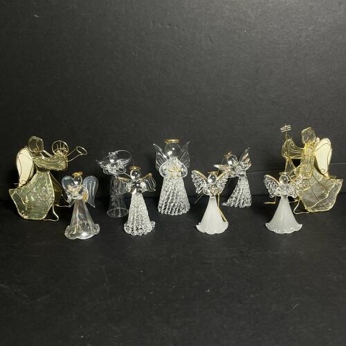 Glass and Stained Glass Angel Figurines Assortment