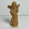 Hand Carved Wooden Angel Figurine Playing Mandolin