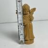 Hand Carved Wooden Angel Figurine Playing Mandolin - 4
