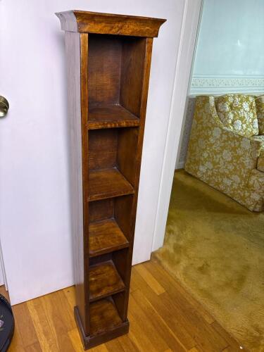 Tall Narrow Wood Shelf in Traditional Style