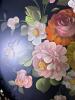 Hand Painted Floral Metal Tray With Pierced Gallery Edge - 3