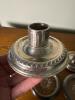 Leonard Silverplate Glass Coasters and Crest Sterling Weighted Candle Holders - 2