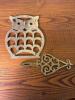 Pair of Imperial Milk Glass Candlesticks, Brass Owl Trivet, Brass Filigree Trivet - 6