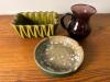 Group of Three Mid-Century Pottery and Glass Tableware