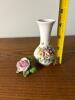 Porcelain Flower Vase and Rose Figurine, Handpainted Floral Style - 2