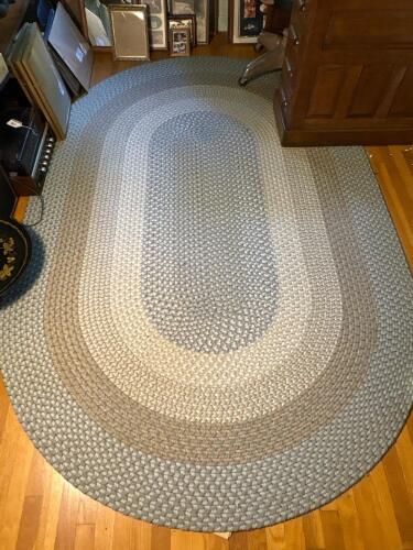 104"x68" Oval Braided Rug in Multi-Tone