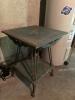 Painted Wood and Metal Table with Lower Shelf, Arts and Crafts-Style