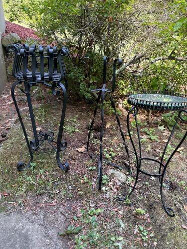 Wrought Iron Plant Stands, Mid-Century Style - Set of Three