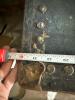 Antique Steamer Trunk with Brass Hardware and Upper Storage Tray - 9