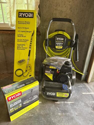 Ryobi Pressure Washer With Telescoping Pole and Surface Cleaner