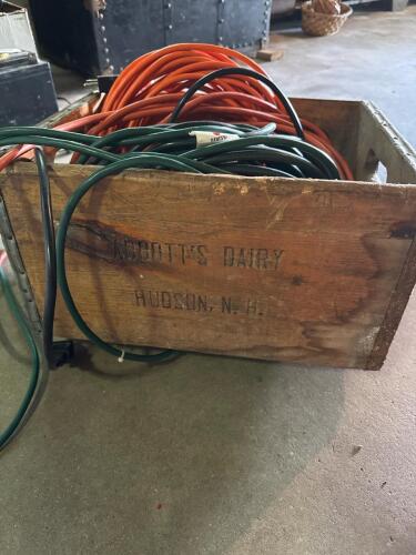 Extension Cords in Abbott's Dairy Wooden Crate