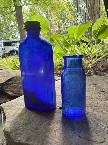 Cobalt Blue Bottles Including Bromo-Seltzer Baltimore Bottle