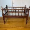 Antique Bobbin-Turned Wooden Baby Crib
