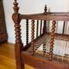 Antique Bobbin-Turned Wooden Baby Crib - 2