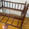 Antique Bobbin-Turned Wooden Baby Crib - 4