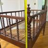 Antique Bobbin-Turned Wooden Baby Crib - 13