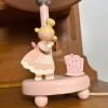 Decorative Pink Table Lamp with Wooden Doll Motif - 2