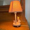 Decorative Pink Table Lamp with Wooden Doll Motif - 6
