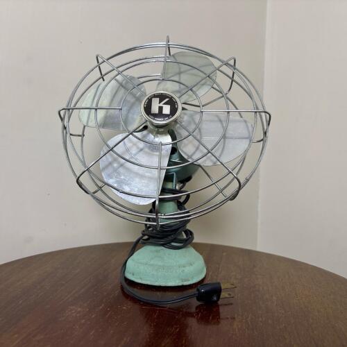 Vintage Light Blue Sears Electric Desk Fan