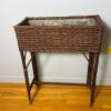 Wicker Planter Stand with Galvanized Metal Liner