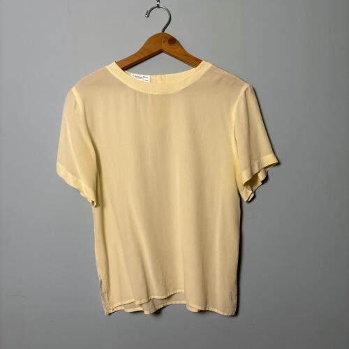 Christian Dior Silk Short Sleeve Blouse