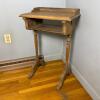 Rustic Wooden Side Table with Turned Legs