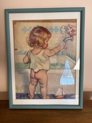 13x17 Framed Print After Maud Tousey Fangel in Nursery Style