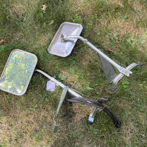 Pair of Vintage Rectangular Truck Mirrors with Mounts